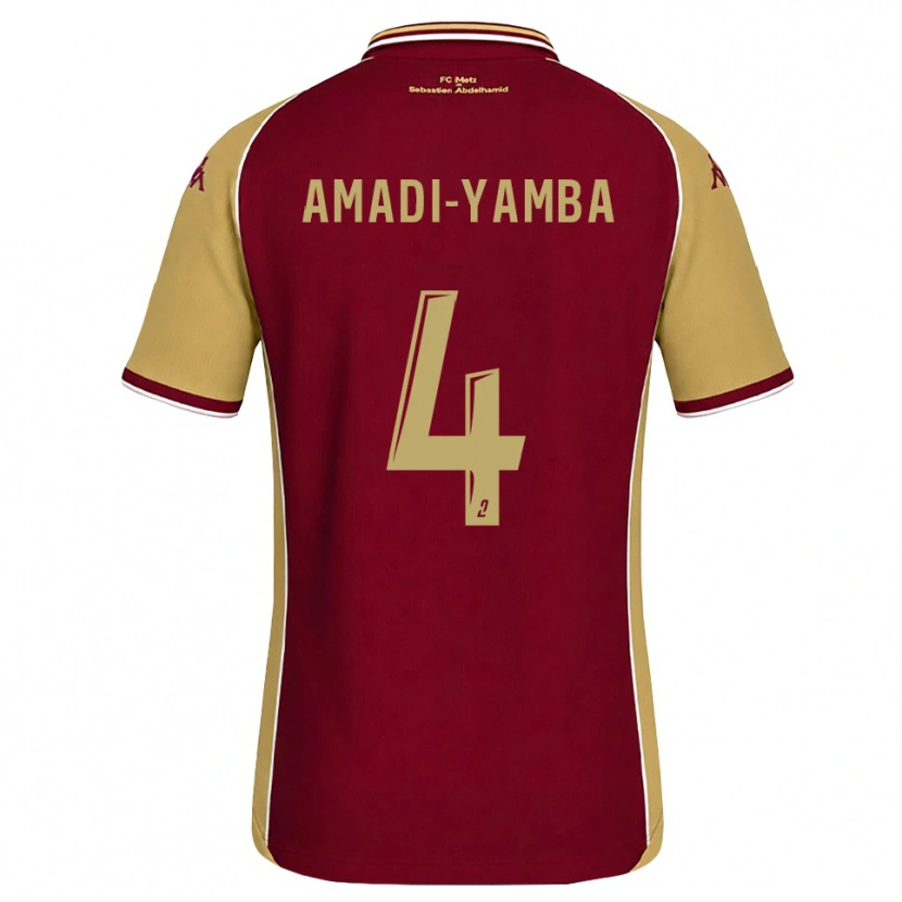 Danxen Homme Maillot Nelson Amadi-Yamba #4 Goldenrod Rouge Foncé Tenues Domicile 2026/27 T-Shirt
