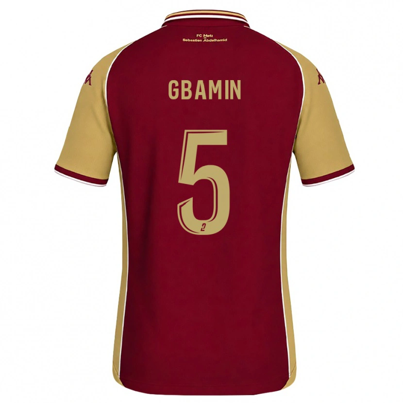 Danxen Homme Maillot Jean-Philippe Gbamin #5 Goldenrod Rouge Foncé Tenues Domicile 2026/27 T-Shirt