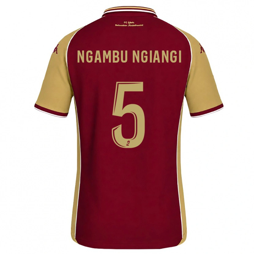 Danxen Homme Maillot Esther Ngambu Ngiangi #5 Goldenrod Rouge Foncé Tenues Domicile 2026/27 T-Shirt