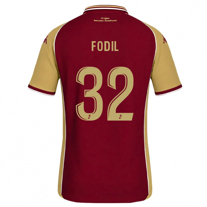Danxen Homme Maillot Maria Fodil #32 Goldenrod Rouge Foncé Tenues Domicile 2026/27 T-Shirt