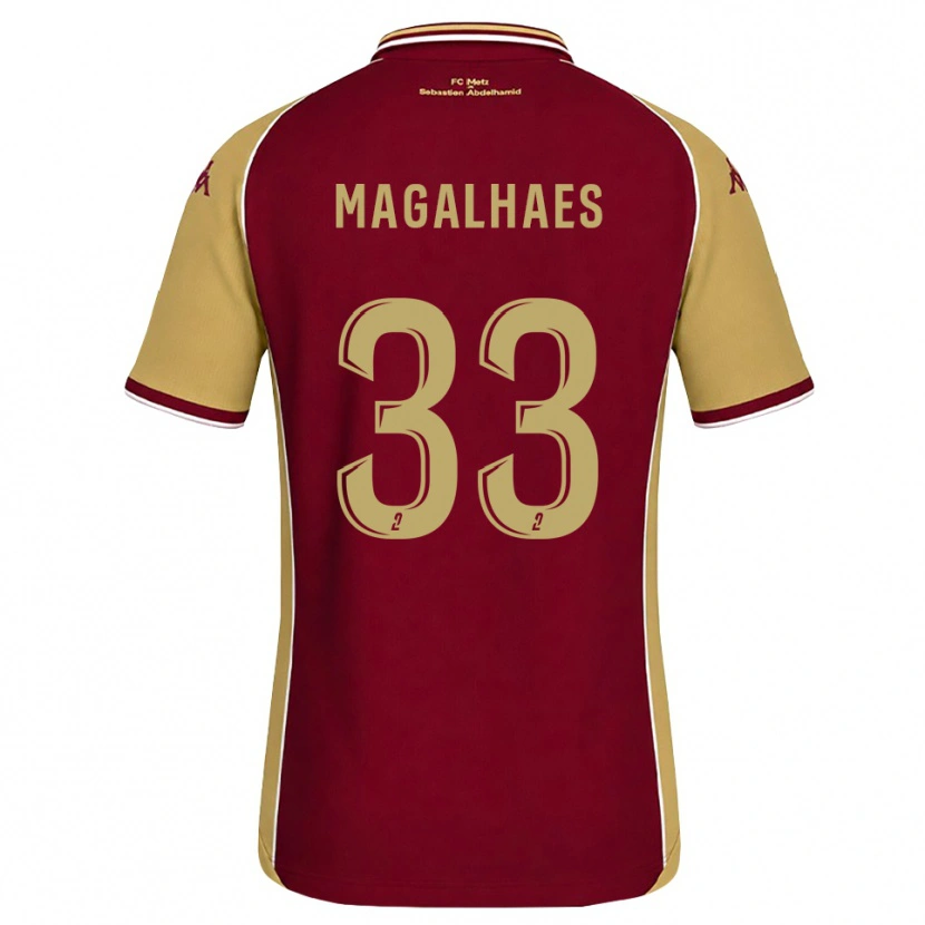 Danxen Homme Maillot Manon Magalhaes #33 Goldenrod Rouge Foncé Tenues Domicile 2026/27 T-Shirt