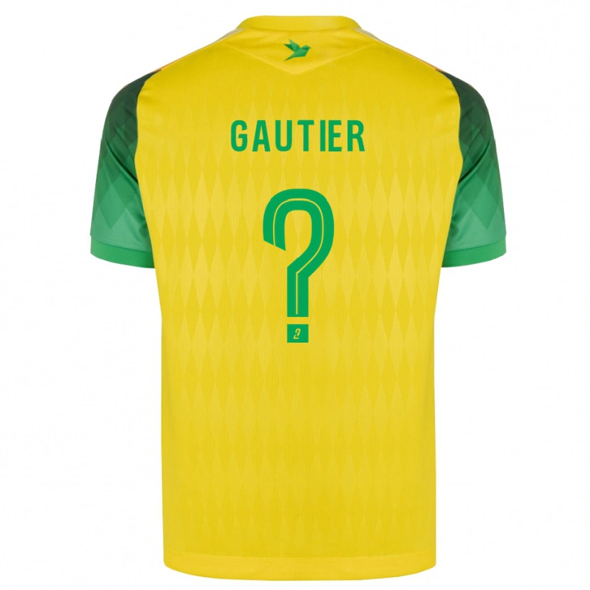 Danxen Homme Maillot Louka Gautier #0 Jaune Vert Rouge Tenues Domicile 2026/27 T-Shirt