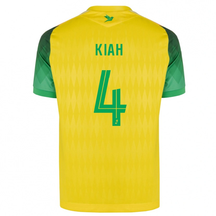 Danxen Homme Maillot Emmanuel Kiah #4 Jaune Vert Rouge Tenues Domicile 2026/27 T-Shirt