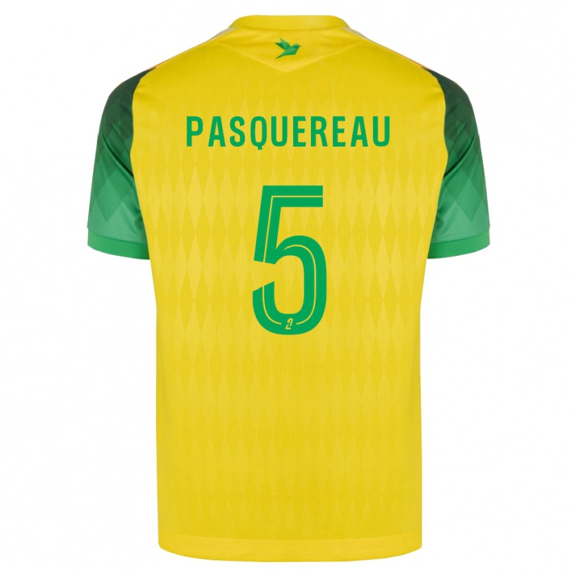 Danxen Homme Maillot Julie Pasquereau #5 Jaune Vert Rouge Tenues Domicile 2026/27 T-Shirt