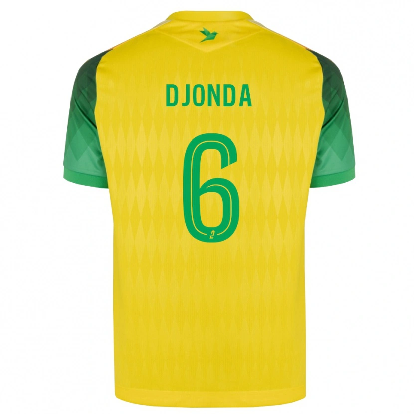Danxen Homme Maillot Christian Djonda #6 Jaune Vert Rouge Tenues Domicile 2026/27 T-Shirt