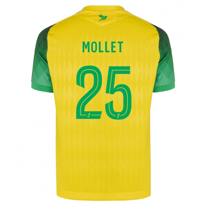 Danxen Homme Maillot Florent Mollet #25 Jaune Vert Rouge Tenues Domicile 2026/27 T-Shirt