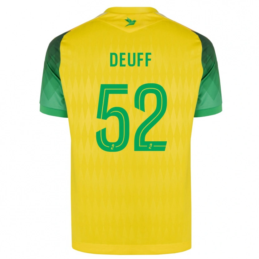 Danxen Homme Maillot Bahmed Deuff #52 Jaune Vert Rouge Tenues Domicile 2026/27 T-Shirt