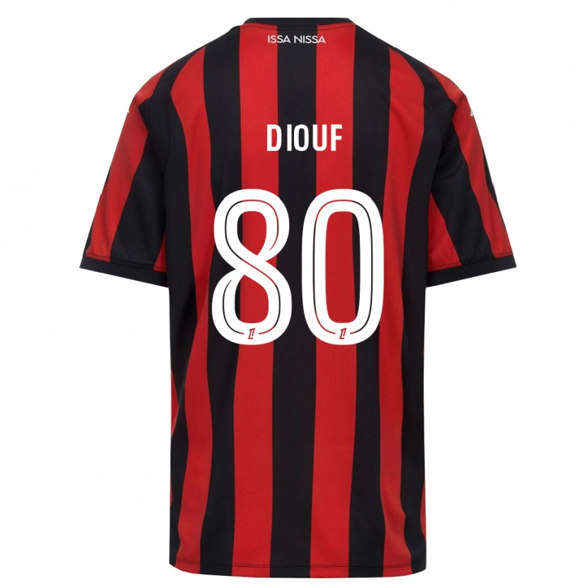 Danxen Homme Maillot Yehvann Diouf #80 Rouge Noir Blanc Tenues Domicile 2026/27 T-Shirt