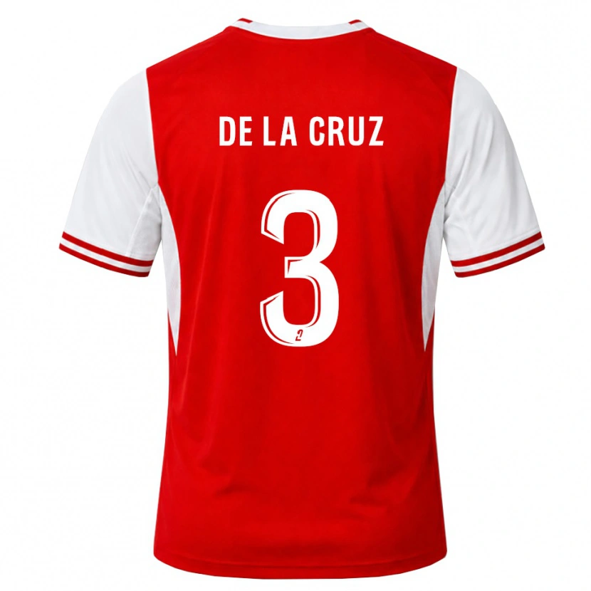 Danxen Homme Maillot Maiky De La Cruz #3 Rouge Blanc Tenues Domicile 2026/27 T-Shirt