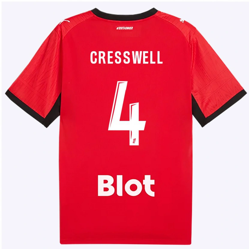 Danxen Homme Maillot Charlie Cresswell #4 Rouge Noir Blanc Tenues Domicile 2026/27 T-Shirt