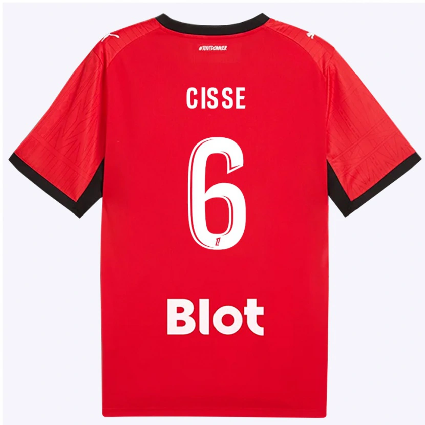 Danxen Homme Maillot Djaoui Cissé #6 Rouge Noir Blanc Tenues Domicile 2026/27 T-Shirt