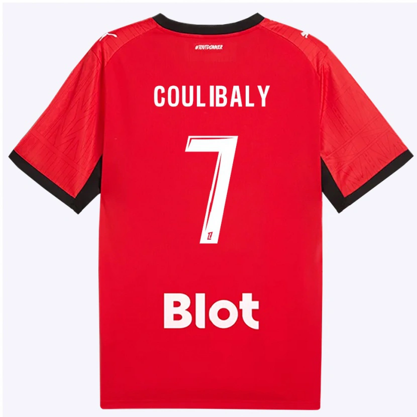 Danxen Homme Maillot Boukary Coulibaly #7 Rouge Noir Blanc Tenues Domicile 2026/27 T-Shirt