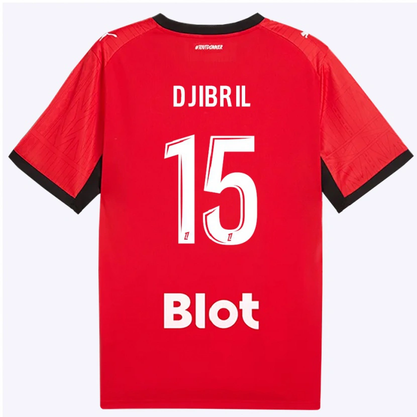 Danxen Homme Maillot Djibril Diallo #15 Rouge Noir Blanc Tenues Domicile 2026/27 T-Shirt