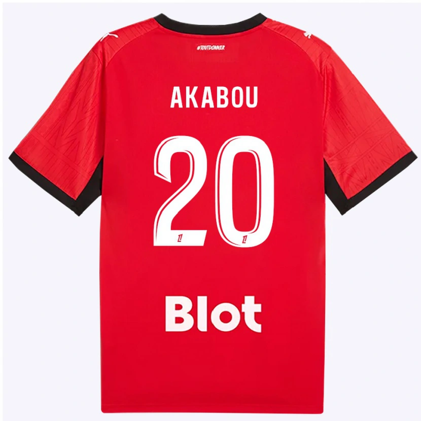 Danxen Homme Maillot Ayoub Akabou #20 Rouge Noir Blanc Tenues Domicile 2026/27 T-Shirt