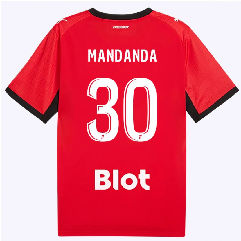 Danxen Homme Maillot Steve Mandanda #30 Rouge Noir Blanc Tenues Domicile 2026/27 T-Shirt