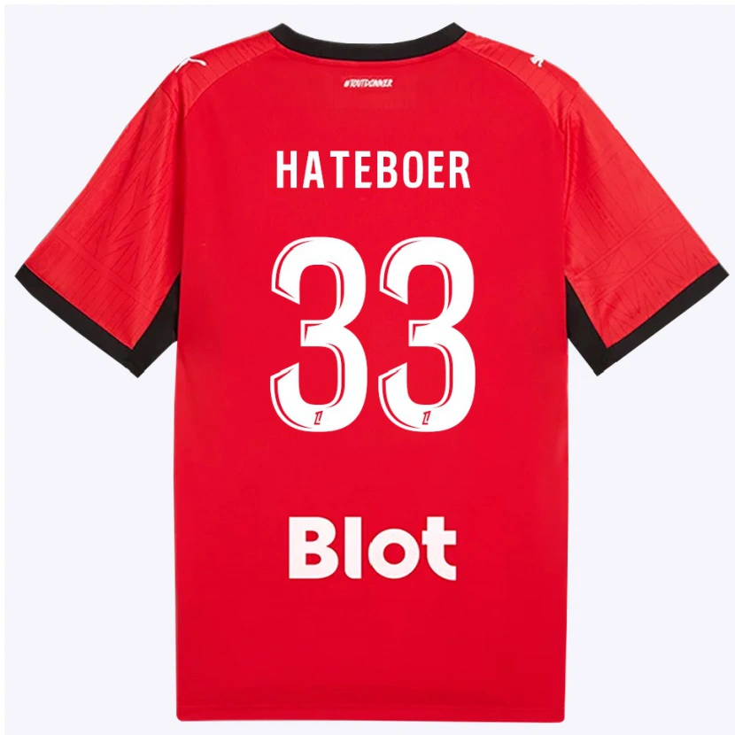 Danxen Homme Maillot Hans Hateboer #33 Rouge Noir Blanc Tenues Domicile 2026/27 T-Shirt