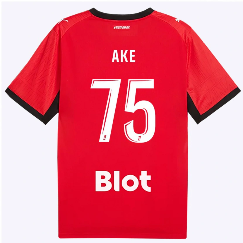 Danxen Homme Maillot Junior Ake #75 Rouge Noir Blanc Tenues Domicile 2026/27 T-Shirt