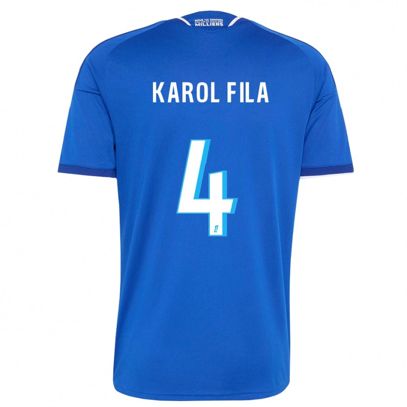 Danxen Homme Maillot Karol Fila #4 Bleu Royal Blanc Tenues Domicile 2026/27 T-Shirt
