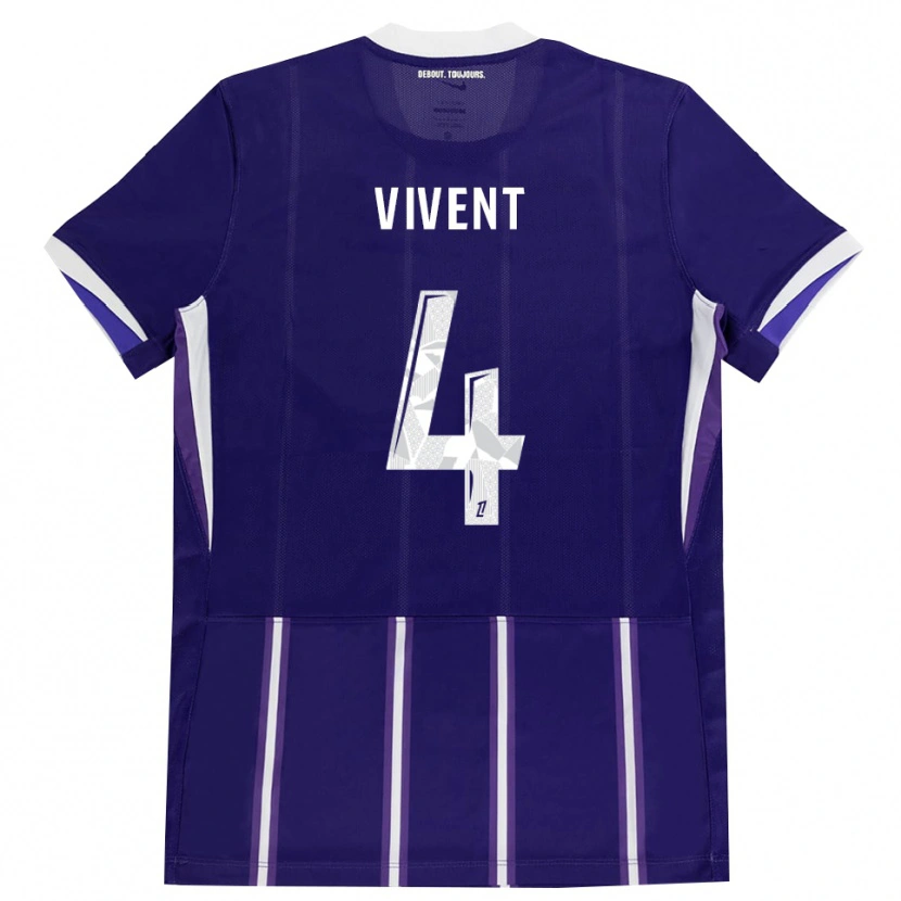 Danxen Homme Maillot Sacha Vivent #4 Violet Blanc Tenues Domicile 2026/27 T-Shirt