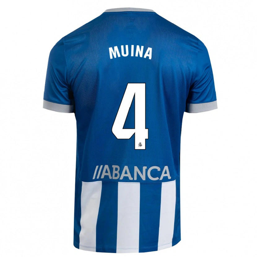 Danxen Homme Maillot Henar Muiña #4 Bleu Gris Blanc Tenues Domicile 2026/27 T-Shirt