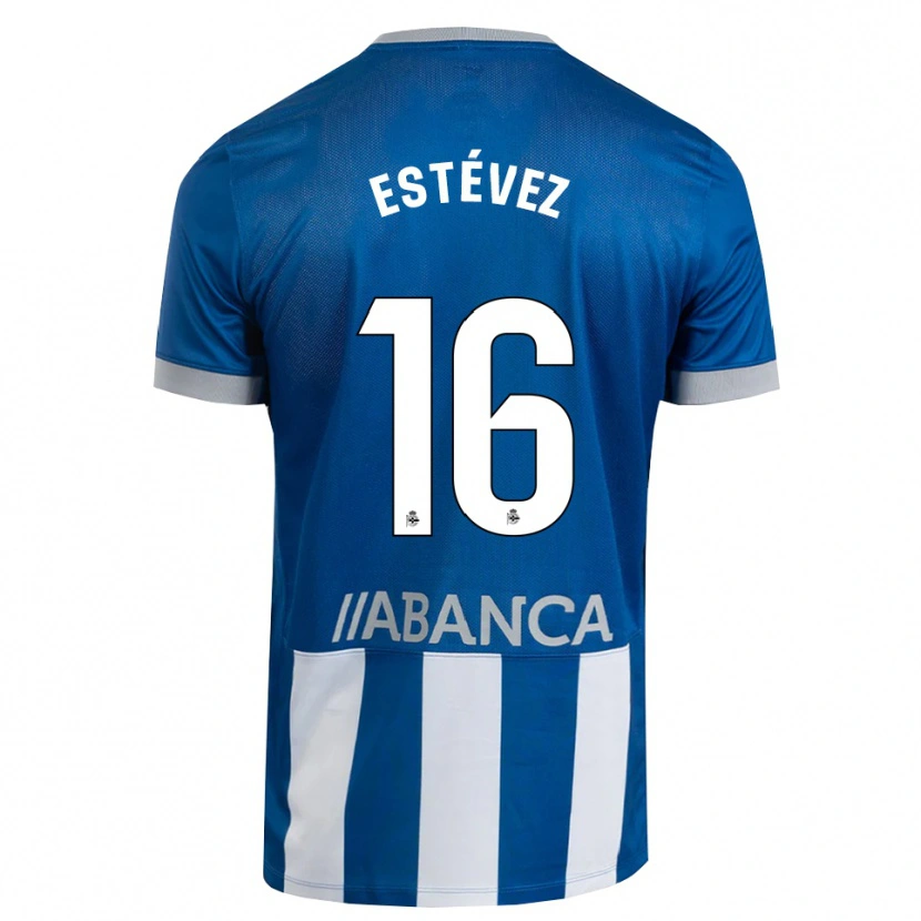 Danxen Homme Maillot Dani Estévez #16 Bleu Gris Blanc Tenues Domicile 2026/27 T-Shirt