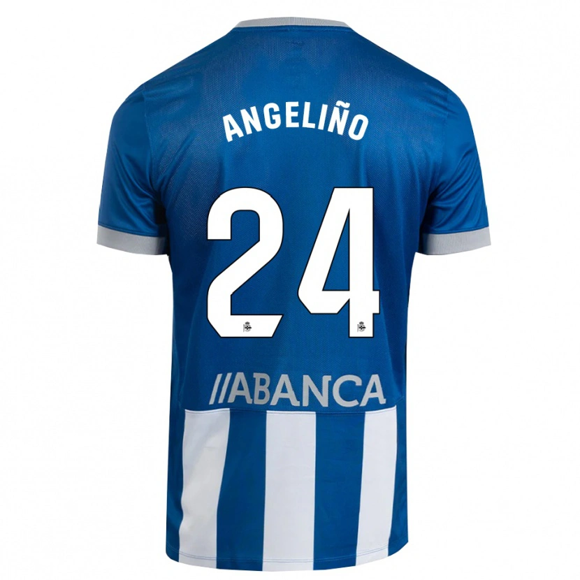 Danxen Homme Maillot Angeliño #24 Bleu Gris Blanc Tenues Domicile 2026/27 T-Shirt