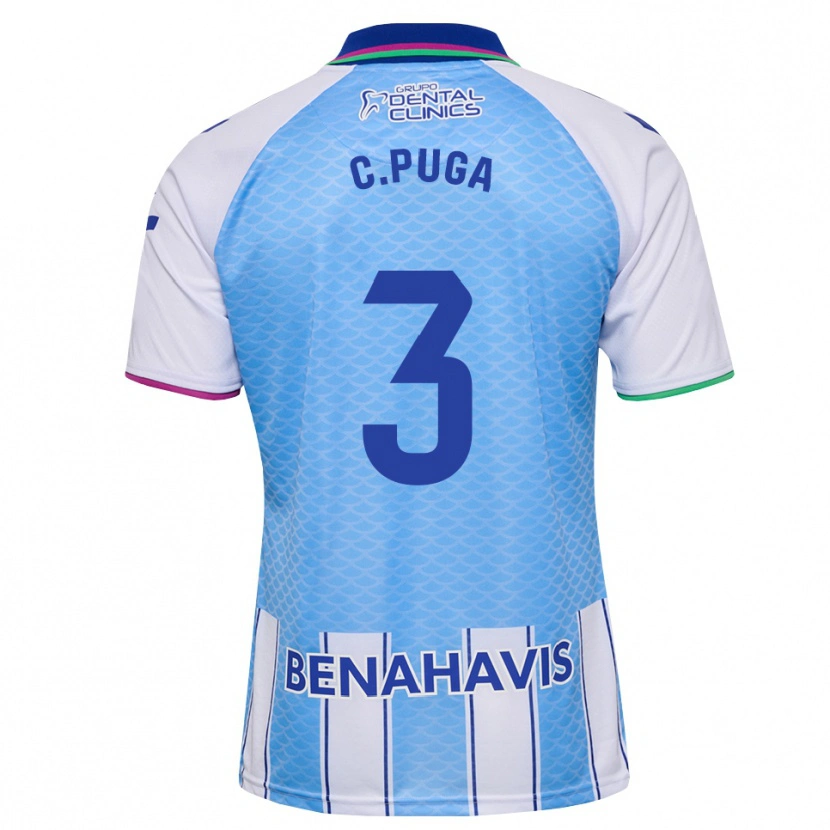 Danxen Homme Maillot Carlos Puga #3 Bleu Ciel Profond Blanc Tenues Domicile 2026/27 T-Shirt