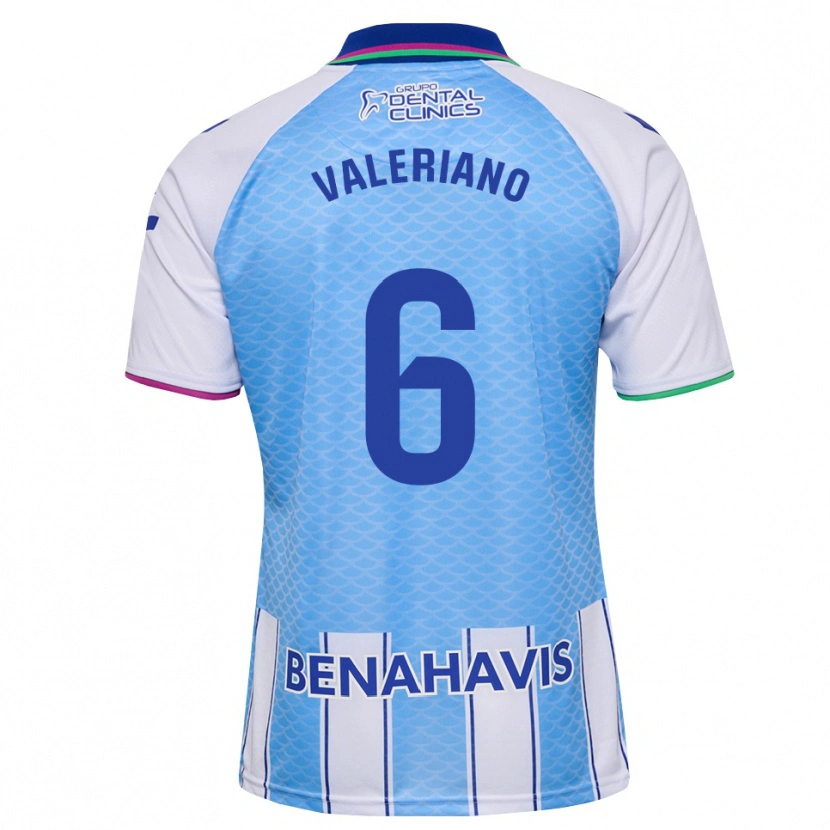 Danxen Homme Maillot Nerea Valeriano Martínez #6 Bleu Ciel Profond Blanc Tenues Domicile 2026/27 T-Shirt