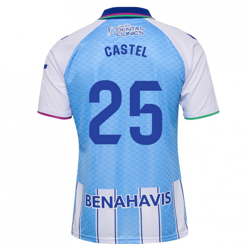 Danxen Homme Maillot Sergio Castel #25 Bleu Ciel Profond Blanc Tenues Domicile 2026/27 T-Shirt