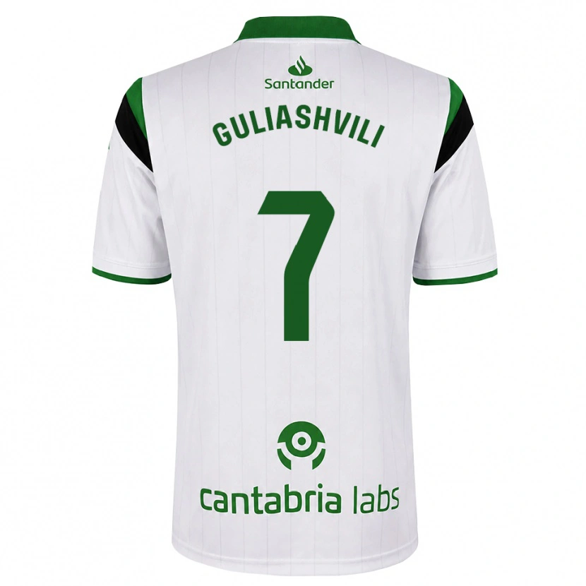 Danxen Homme Maillot Giorgi Guliashvili #7 Blanc Vert Noir Tenues Domicile 2026/27 T-Shirt