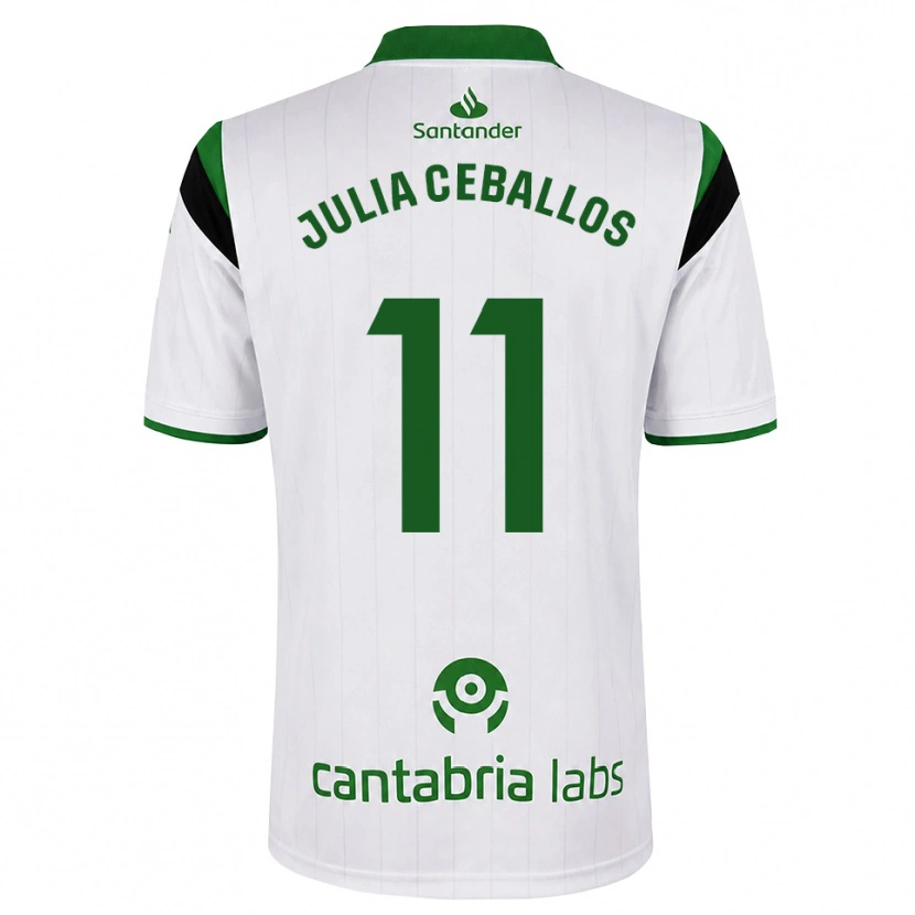 Danxen Homme Maillot Julia Ceballos Carrancio #11 Blanc Vert Noir Tenues Domicile 2026/27 T-Shirt