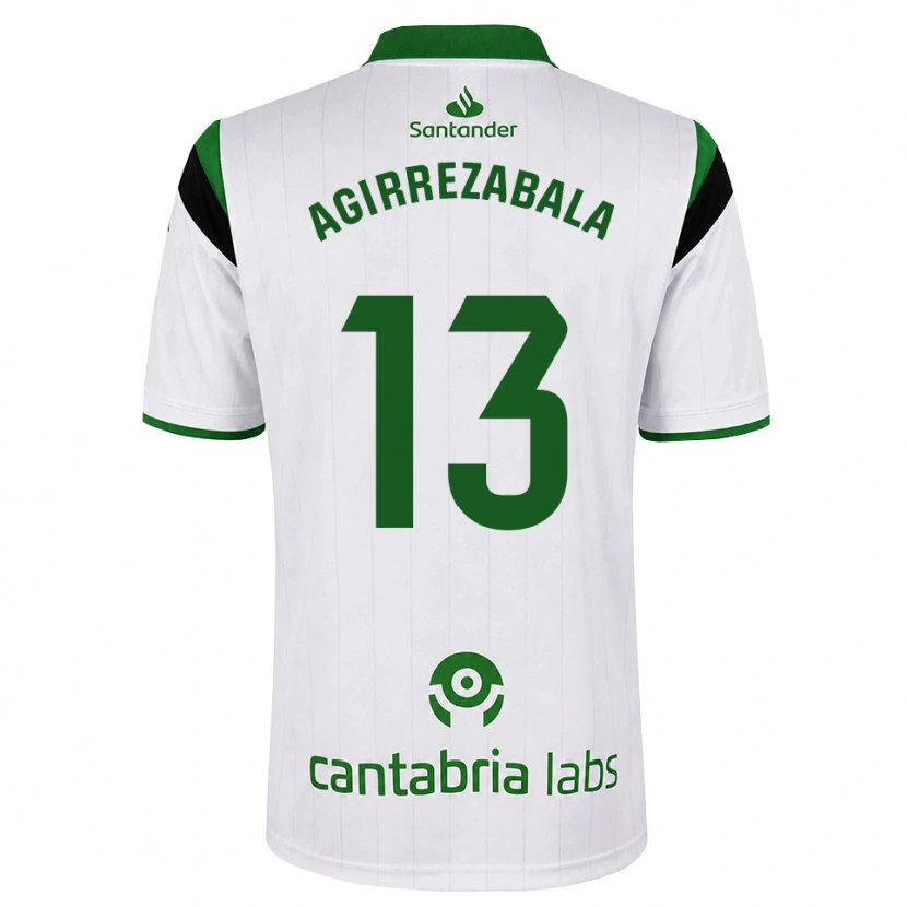 Danxen Homme Maillot Julen Agirrezabala #13 Blanc Vert Noir Tenues Domicile 2026/27 T-Shirt