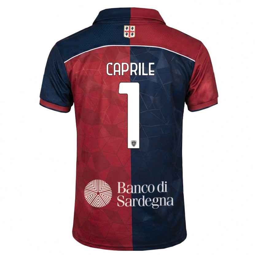 Danxen Homme Maillot Elia Caprile #1 Bourgogne Bleu Roi Tenues Domicile 2026/27 T-Shirt