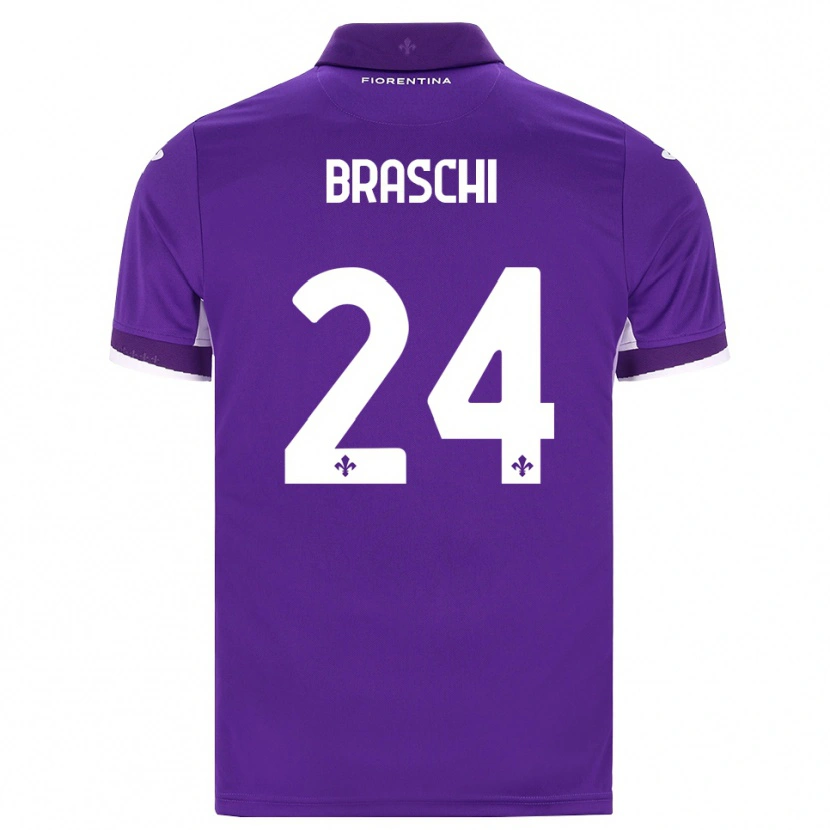 Danxen Homme Maillot Riccardo Braschi #24 Violet Blanc Rose Tenues Domicile 2026/27 T-Shirt