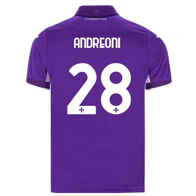 Danxen Homme Maillot Caterina Andreoni #28 Violet Blanc Rose Tenues Domicile 2026/27 T-Shirt