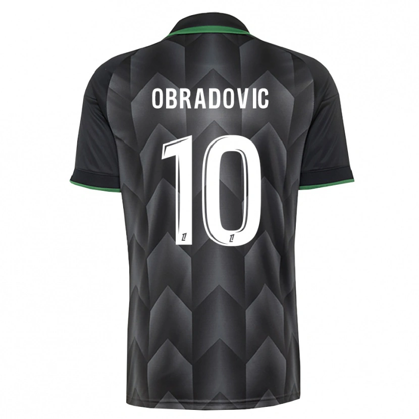 Danxen Homme Maillot Ognjen Obradovic #10 Blanc Noir Vert Tenues Extérieur 2026/27 T-Shirt