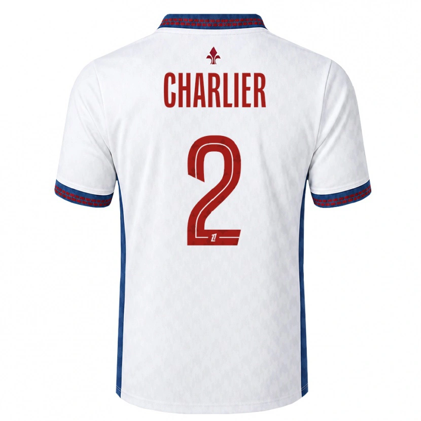 Danxen Homme Maillot Amaury Charlier #2 Rouge Blanc Bleu Tenues Extérieur 2026/27 T-Shirt
