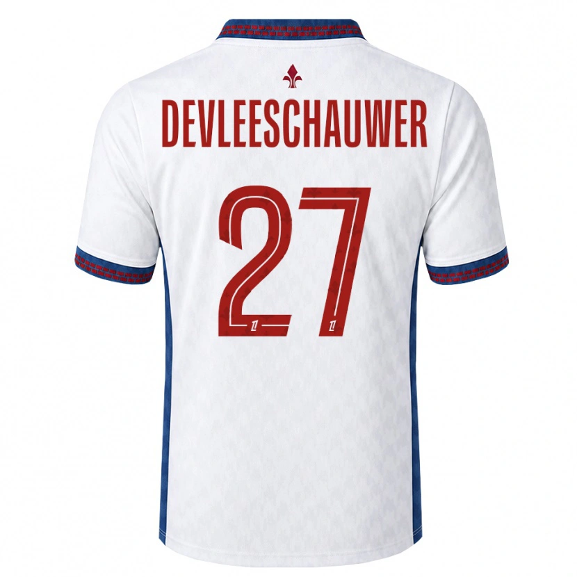 Danxen Homme Maillot Gwenaëlle Devleeschauwer #27 Rouge Blanc Bleu Tenues Extérieur 2026/27 T-Shirt