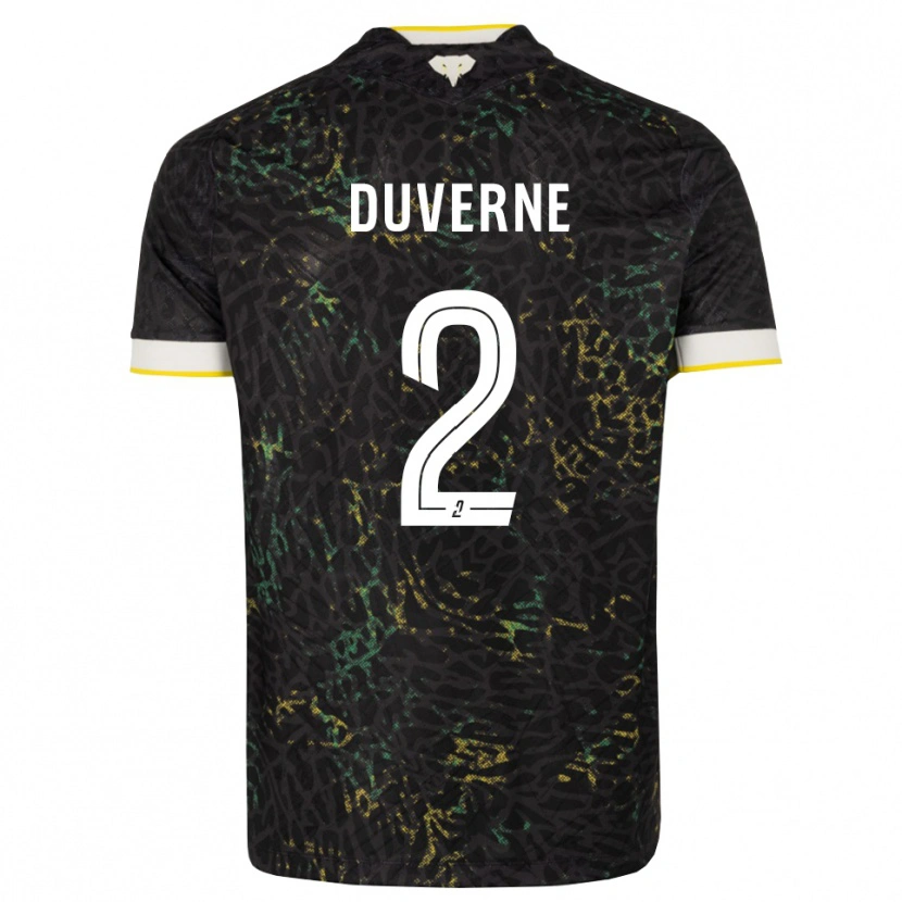 Danxen Homme Maillot Jean-Kévin Duverne #2 Noir Blanc Jaune Tenues Extérieur 2026/27 T-Shirt