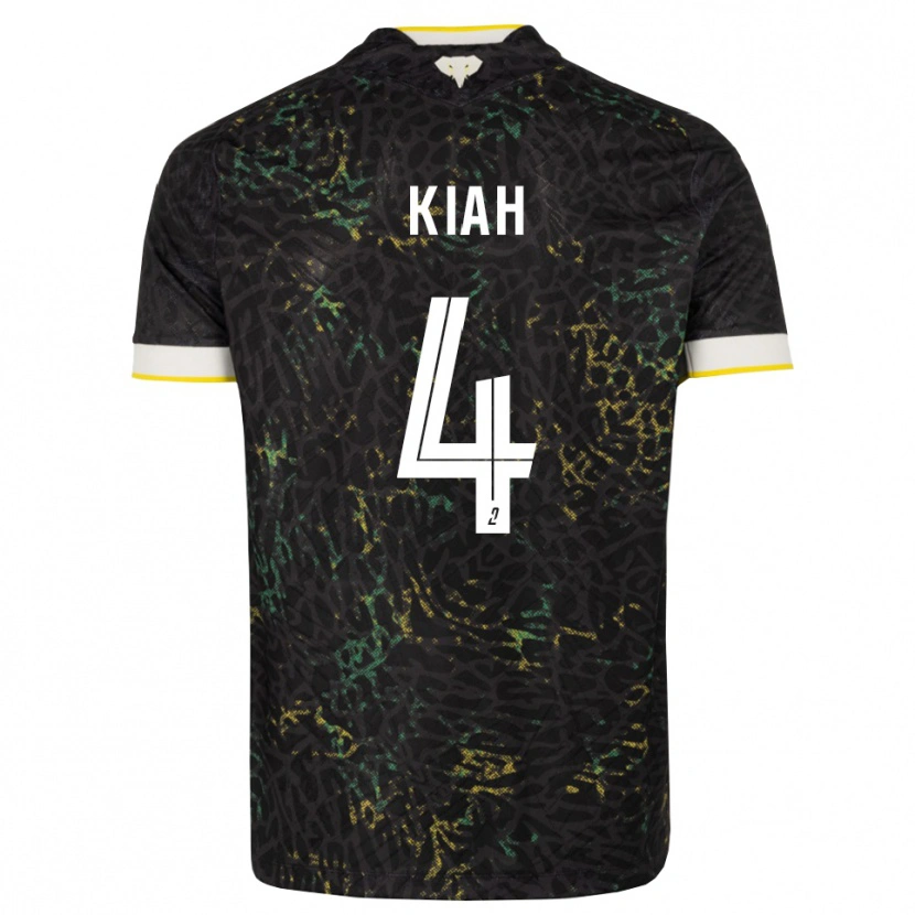 Danxen Homme Maillot Emmanuel Kiah #4 Noir Blanc Jaune Tenues Extérieur 2026/27 T-Shirt