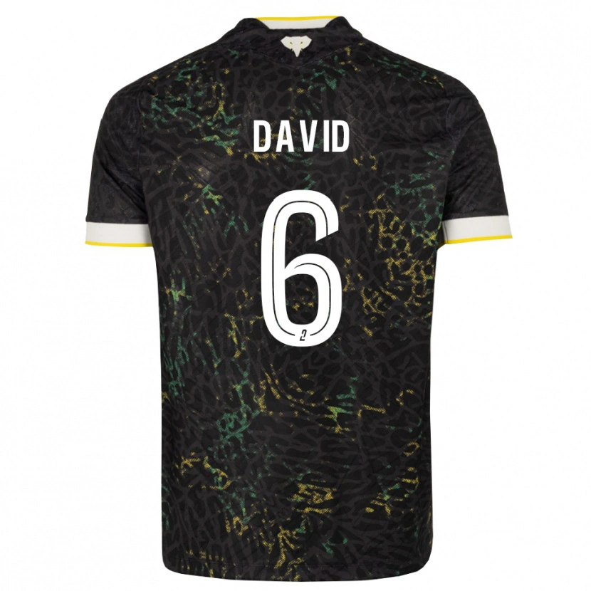 Danxen Homme Maillot Timothé David #6 Noir Blanc Jaune Tenues Extérieur 2026/27 T-Shirt