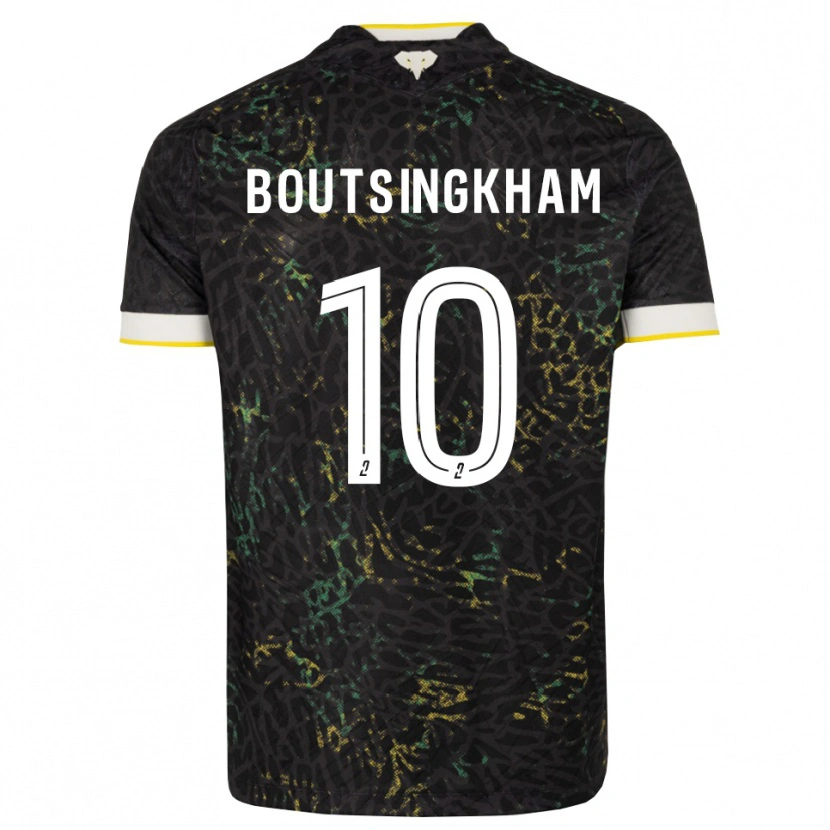 Danxen Homme Maillot Hugo Boutsingkham #10 Noir Blanc Jaune Tenues Extérieur 2026/27 T-Shirt