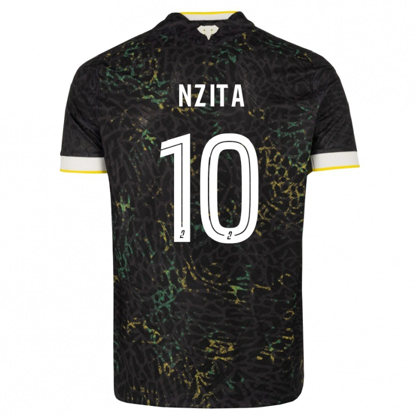 Danxen Homme Maillot Brayan Nzita #10 Noir Blanc Jaune Tenues Extérieur 2026/27 T-Shirt