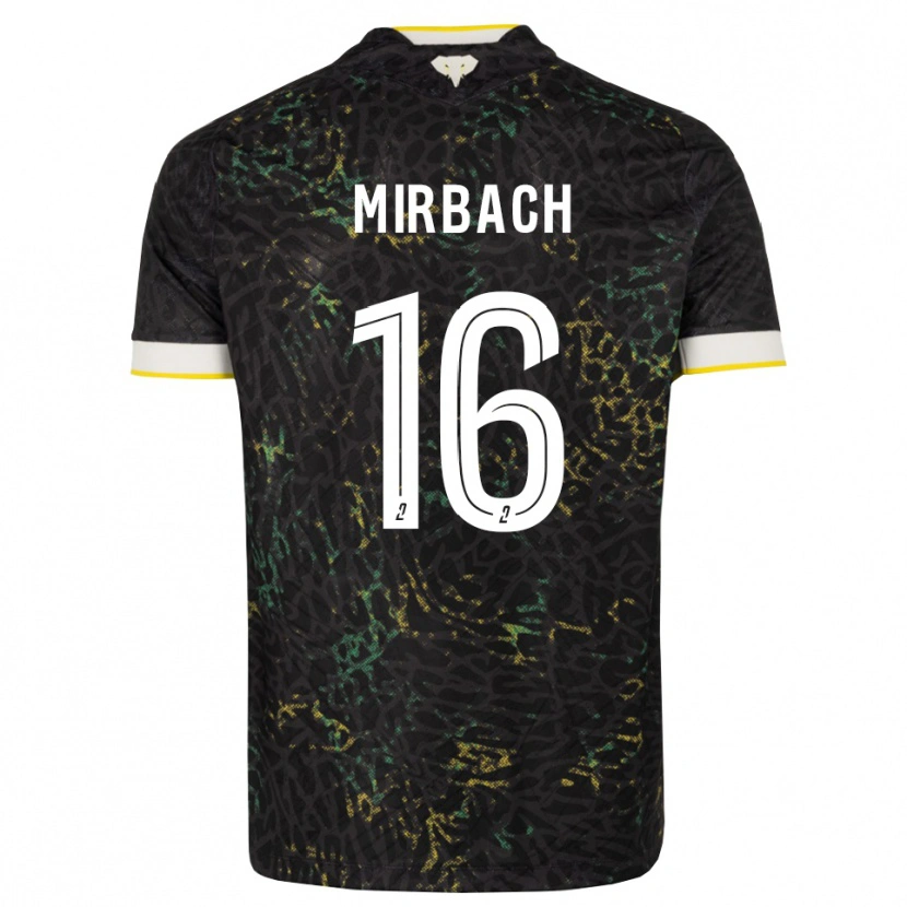 Danxen Homme Maillot Alexis Mirbach #16 Noir Blanc Jaune Tenues Extérieur 2026/27 T-Shirt