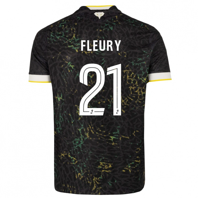 Danxen Homme Maillot Louise Fleury #21 Noir Blanc Jaune Tenues Extérieur 2026/27 T-Shirt