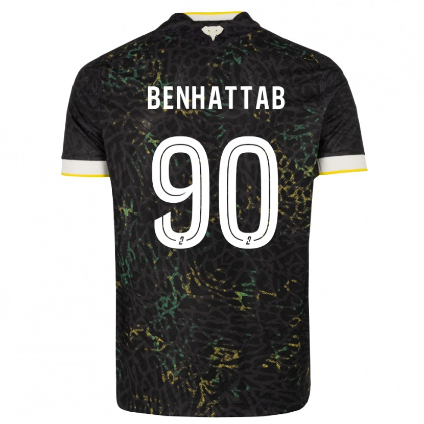 Danxen Homme Maillot Yassine Benhattab #90 Noir Blanc Jaune Tenues Extérieur 2026/27 T-Shirt