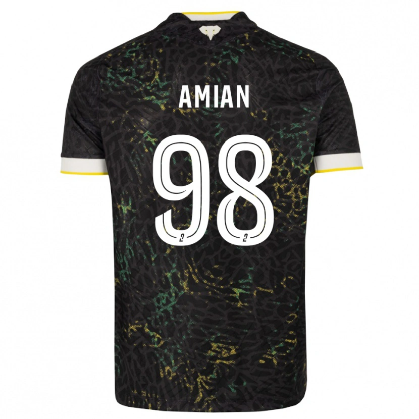 Danxen Homme Maillot Kelvin Amian #98 Noir Blanc Jaune Tenues Extérieur 2026/27 T-Shirt