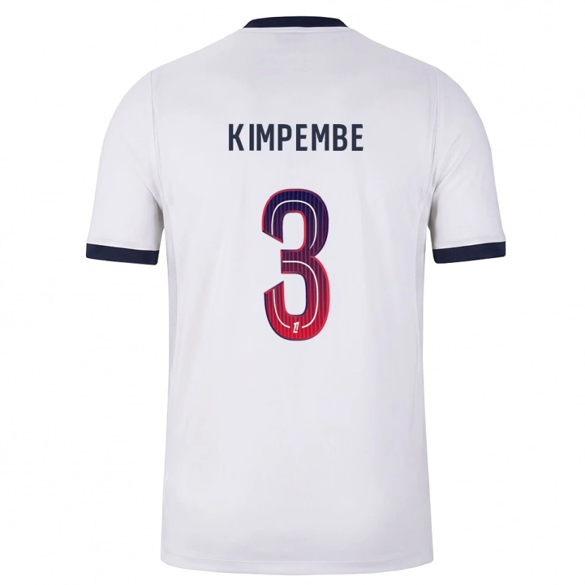 Danxen Homme Maillot Presnel Kimpembe #3 Blanc Noir Rouge Tenues Extérieur 2026/27 T-Shirt