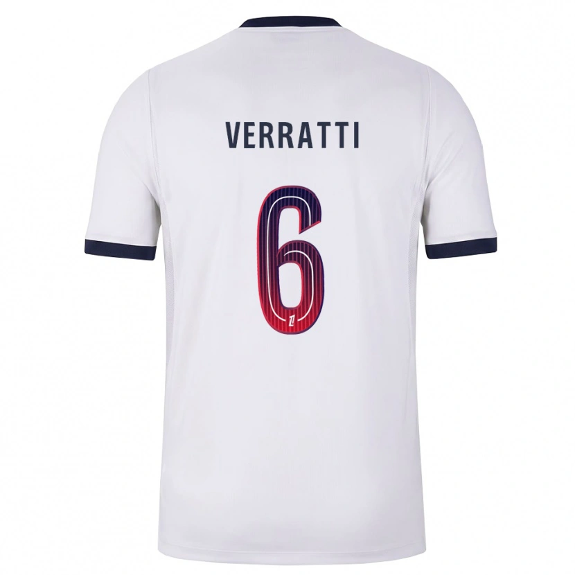 Danxen Homme Maillot Marco Verratti #6 Blanc Noir Rouge Tenues Extérieur 2026/27 T-Shirt