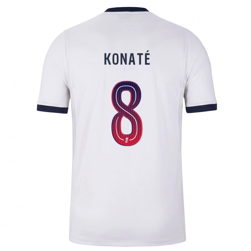 Danxen Homme Maillot Seydou Konaté #8 Blanc Noir Rouge Tenues Extérieur 2026/27 T-Shirt